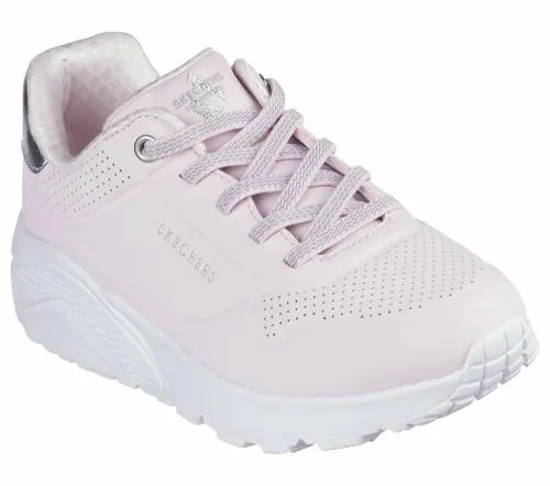 Uno Lite Pink Silver Kids SKECHERS Big Kids UK Sizes 36