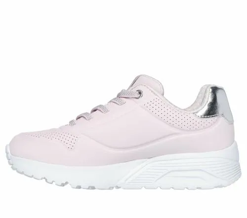 Uno Lite Pink Silver Kids SKECHERS Big Kids UK Sizes 36