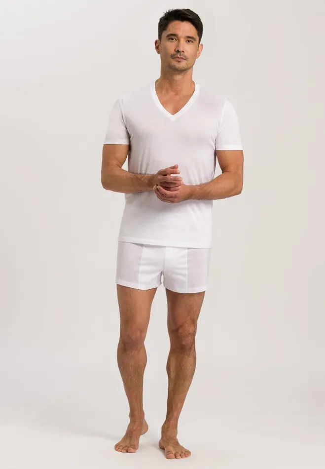VNeck Cotton TShirt White Men HANRO Loungewear