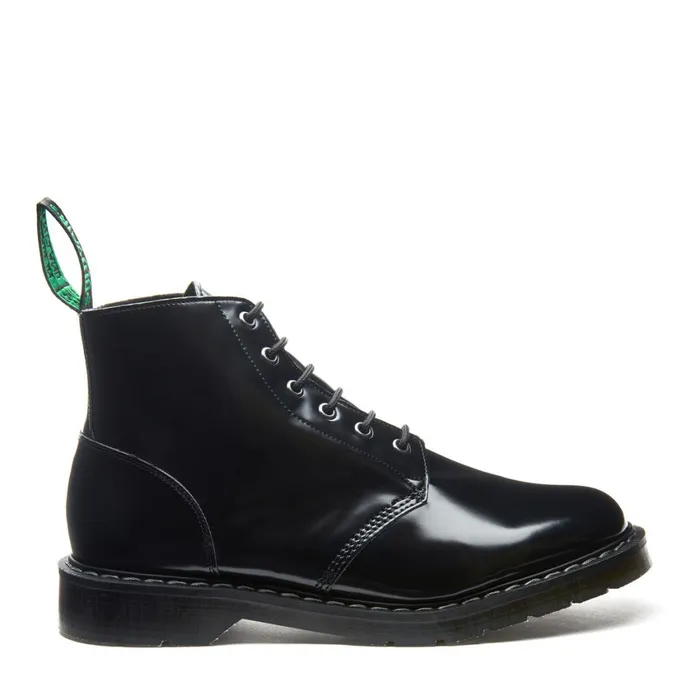 Vegan Solovair Astronaut Boots Black HiShine Vegan 6 Eye Astronaut Boot