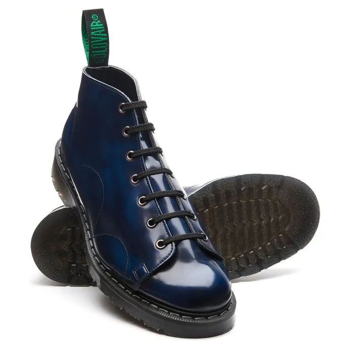 Vegan Solovair Monkey Boots Navy RubOff Vegan Monkey Boot