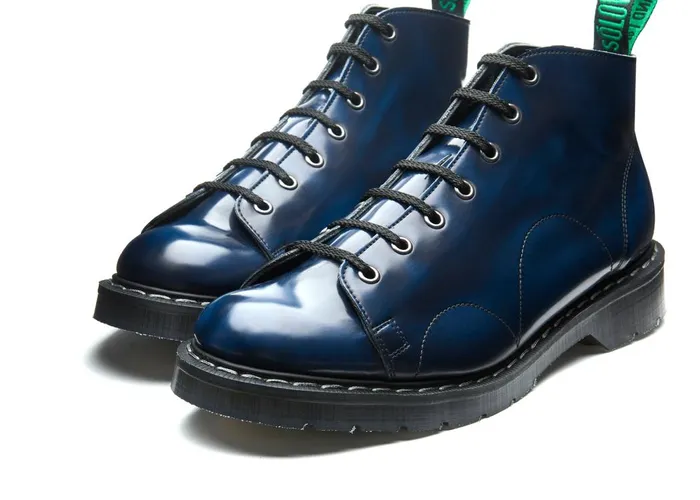 Vegan Solovair Monkey Boots Navy RubOff Vegan Monkey Boot