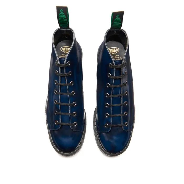 Vegan Solovair Monkey Boots Navy RubOff Vegan Monkey Boot