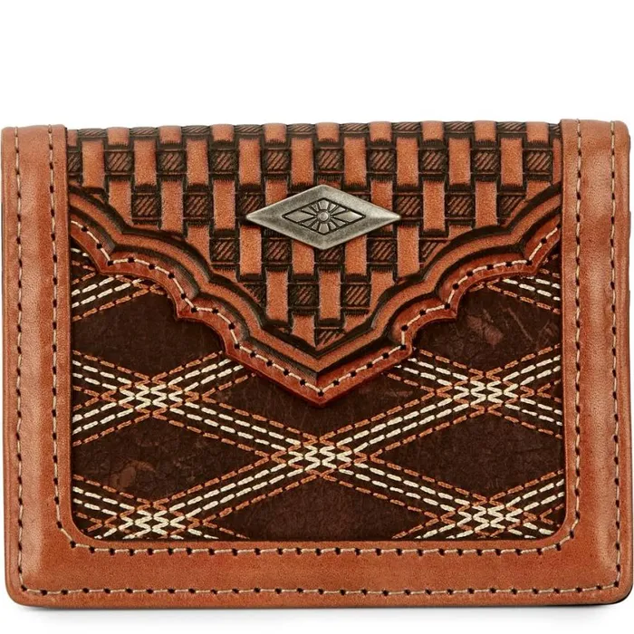 Wallets Men Justin Boots Front Pocket Card Wallet Brown 8211 Argyle 040brown041