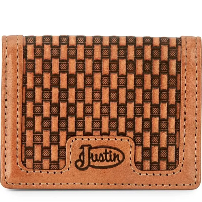 Wallets Men Justin Boots Front Pocket Card Wallet Brown 8211 Argyle 040brown041