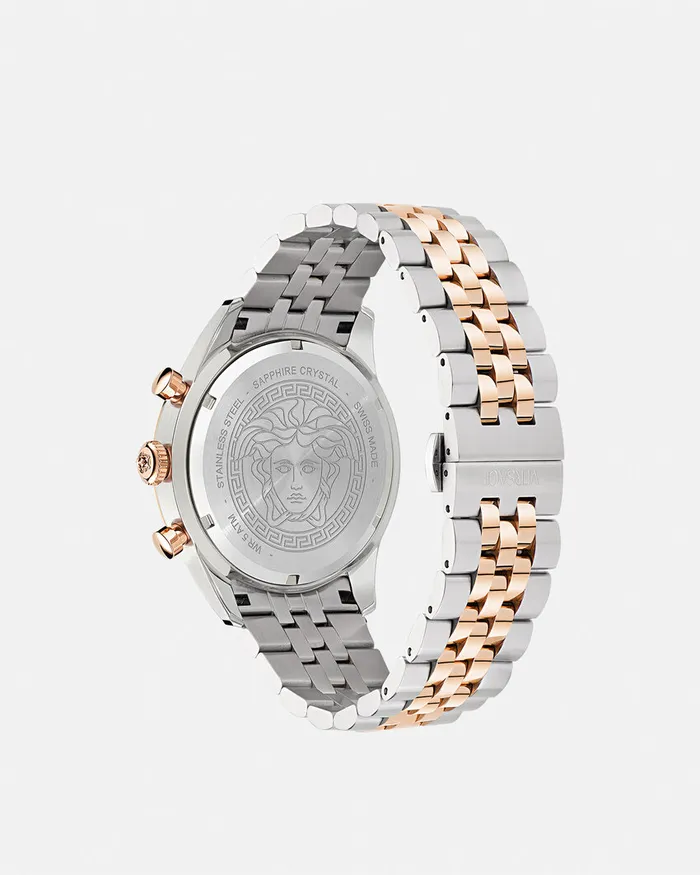 Watches Men Versace Chrono Master Watch Goldsilver