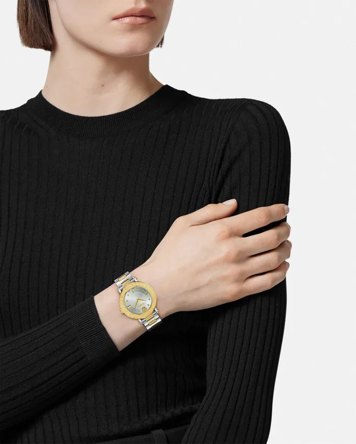 Watches Women Versace Greca Sphere Watch Silvergold