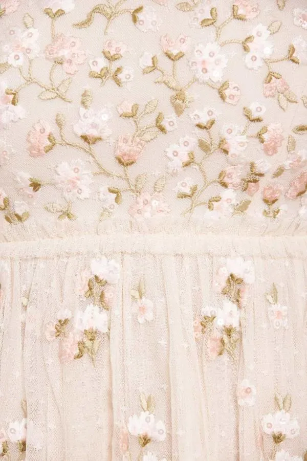 WeddingKIDSWomen Needle and Thread Posy Round Neck Gown Champagne WeddingKIDSWomen Needle and Thread Posy Round Neck Gown Champagne