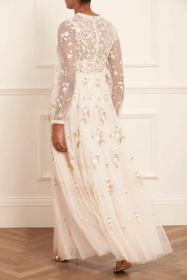 WeddingKIDSWomen Needle and Thread Posy Round Neck Gown Champagne WeddingKIDSWomen Needle and Thread Posy Round Neck Gown Champagne