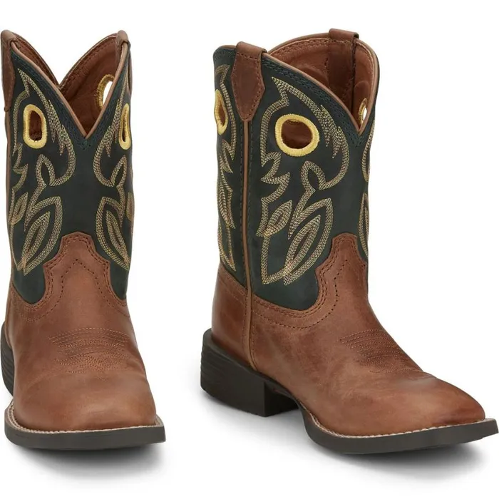 Western Kids Justin Boots Bowline Western Boot Brown