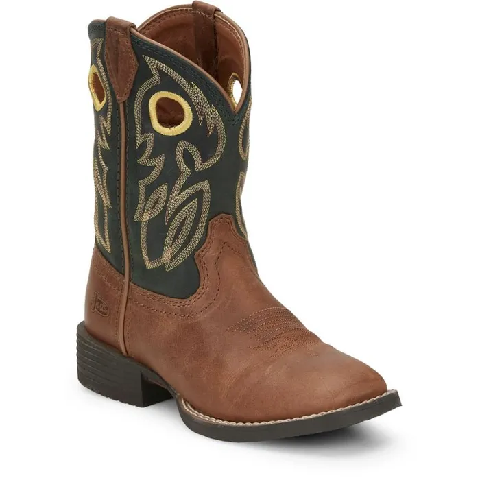 Western Kids Justin Boots Bowline Western Boot Brown