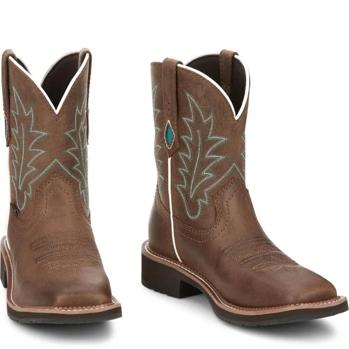 Western Women Justin Boots Ema 8034 Western Boot Dark Tan 040brown041