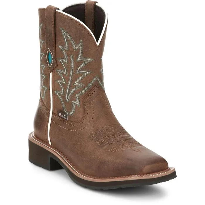 Western Women Justin Boots Ema 8034 Western Boot Dark Tan 040brown041
