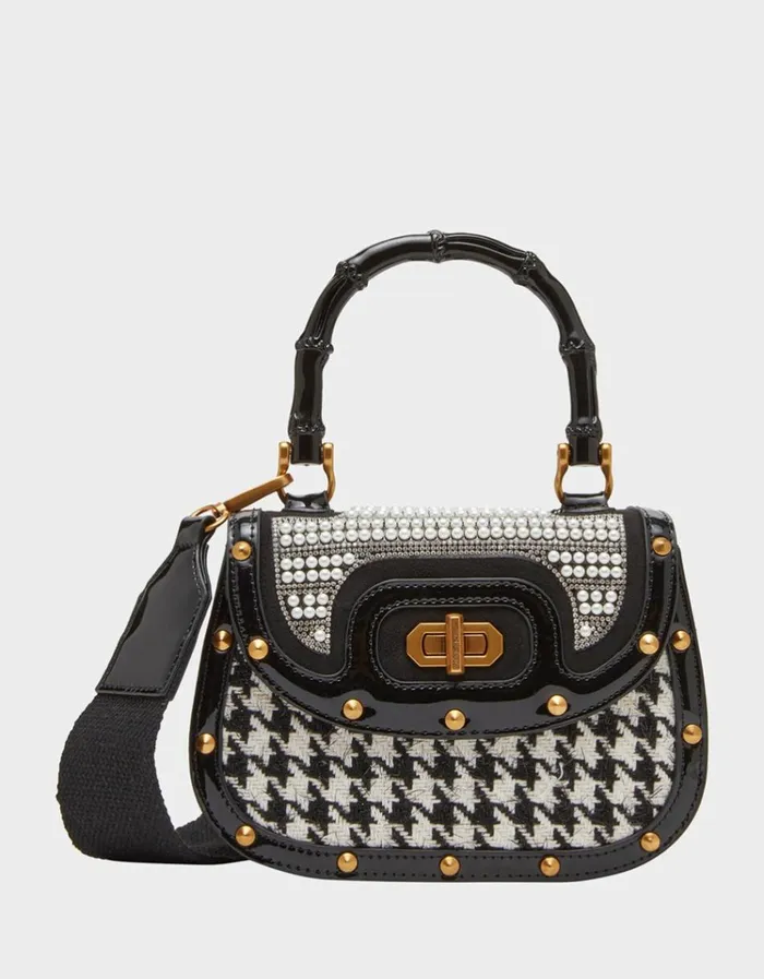 Women A REAL TART MINI FLAP CROSSBODY BLACKWHITE Black White Betsey Johnson