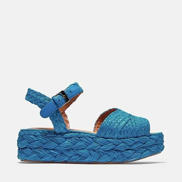Women AIDA Straw Blue Wave Clergerie Sandals