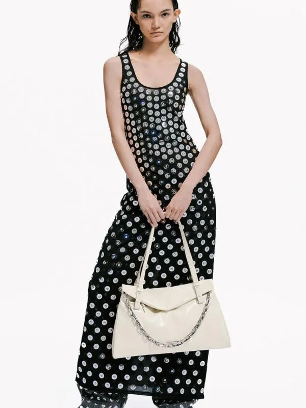 Women Andromeda ChunkyChain Trapeze Tote Bag 8211 Cream CHARLES and KEITH Slouchy Bags