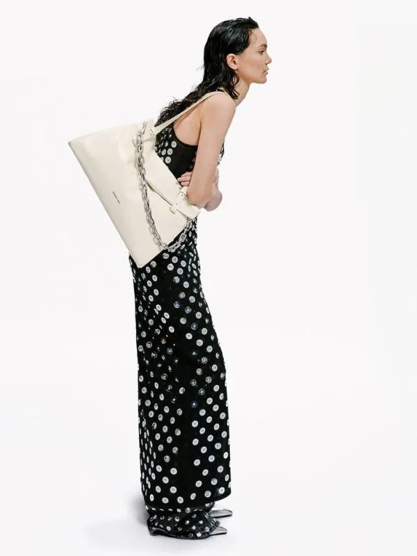 Women Andromeda ChunkyChain Trapeze Tote Bag 8211 Cream CHARLES and KEITH Slouchy Bags