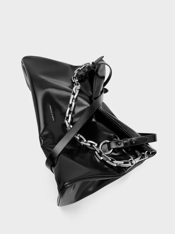 Women Andromeda ChunkyChain Trapeze Tote Bag 8211 Noir CHARLES and KEITH Slouchy Bags