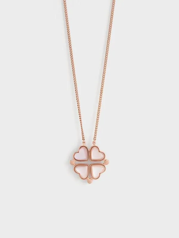 Women Annalise Clover Heart Necklace 8211 Rose Gold CHARLES and KEITH Necklaces Women Annalise Clover Heart Necklace 8211 Rose Gold CHARLES and KEITH Necklaces