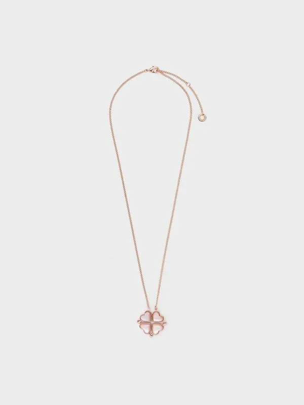 Women Annalise Clover Heart Necklace 8211 Rose Gold CHARLES and KEITH Necklaces
