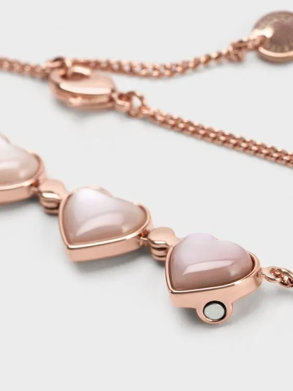 Women Annalise Clover Heart Necklace 8211 Rose Gold CHARLES and KEITH Necklaces