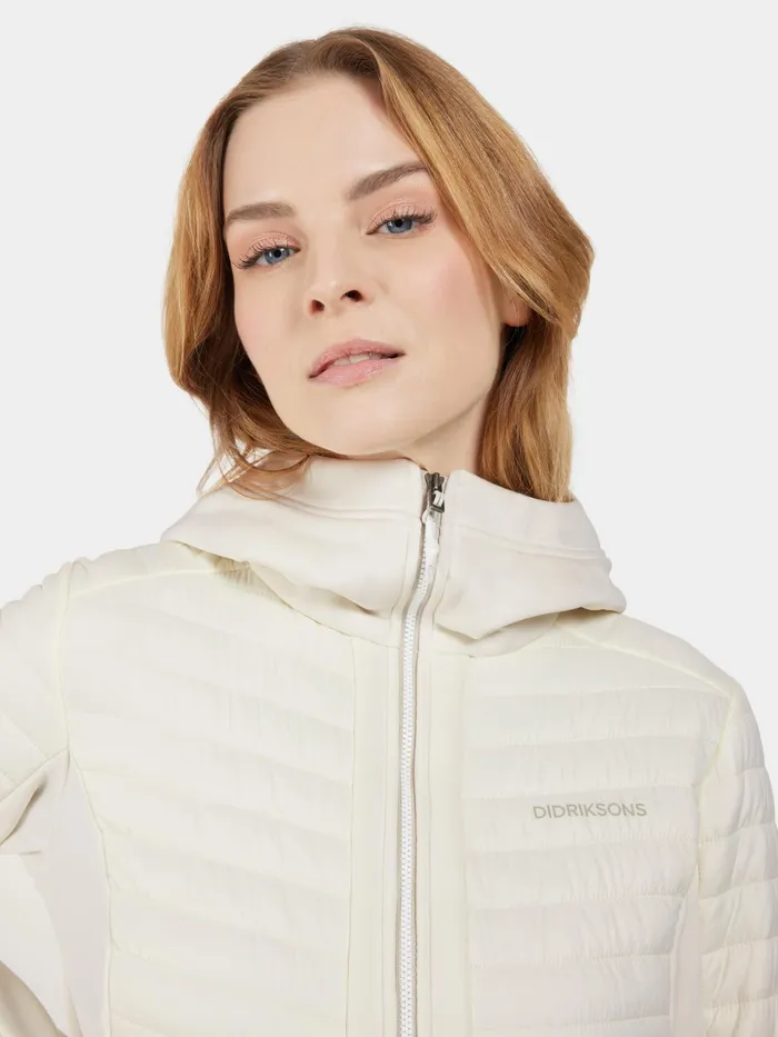 Women Annema FullZip Shell White Didriksons Outdoor Jackets