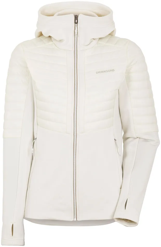 Women Annema FullZip Shell White Didriksons Outdoor Jackets