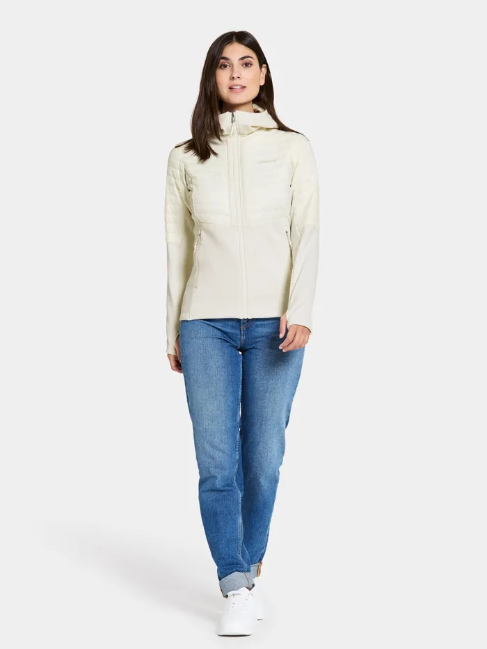 Women Annema FullZip Shell White Didriksons Outdoor Jackets