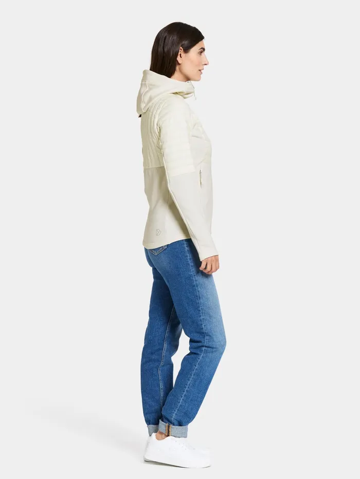 Women Annema FullZip Shell White Didriksons Outdoor Jackets