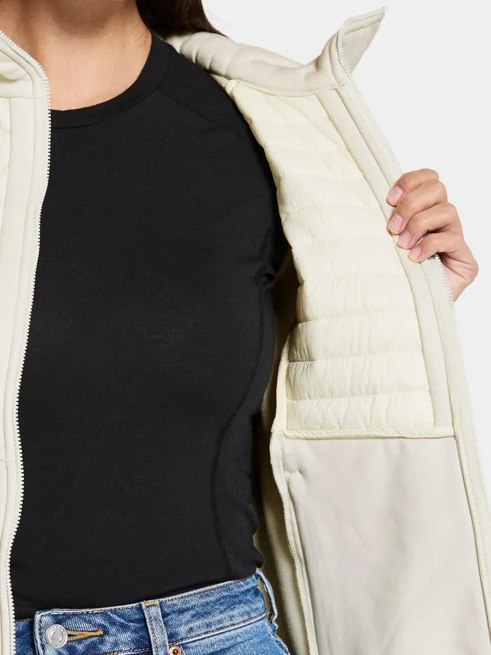 Women Annema FullZip Shell White Didriksons Outdoor Jackets