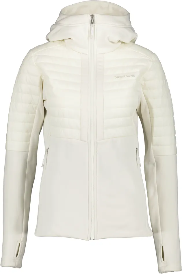 Women Annema FullZip Shell White Didriksons Outdoor Jackets