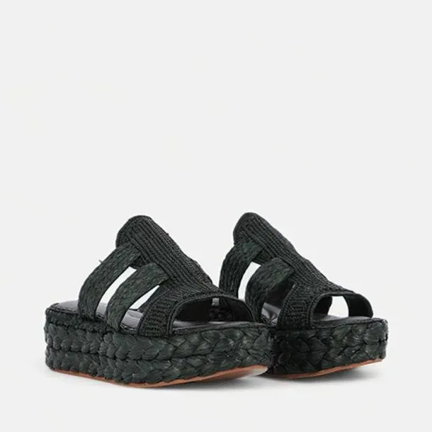Women ARALIA Raffia Black Clergerie Sandals