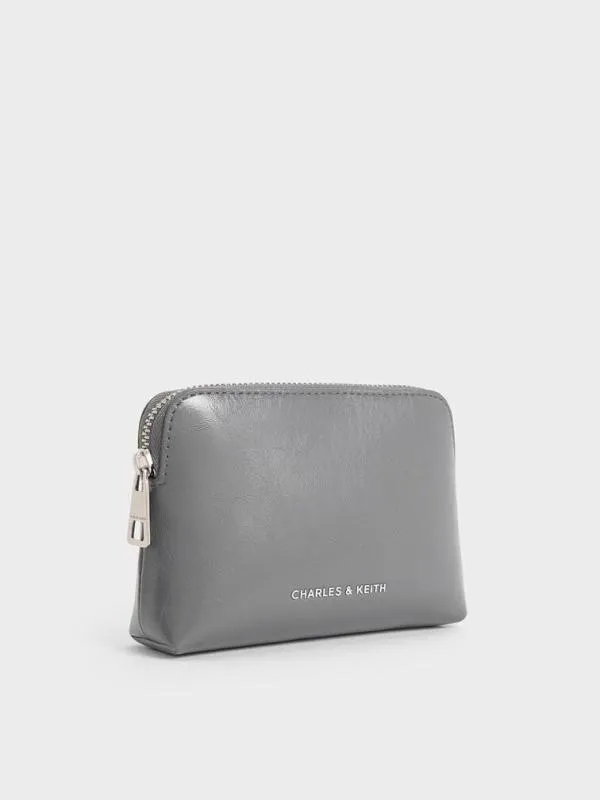Women Atwood CrinkleEffect ChainHandle Pouch 8211 Grey CHARLES and KEITH Wristlets and Pouches