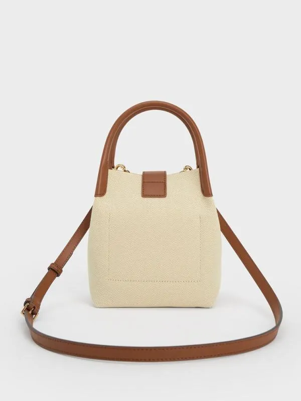Women Aubrielle Canvas Bucket Bag 8211 Tan CHARLES and KEITH Bucket Bags
