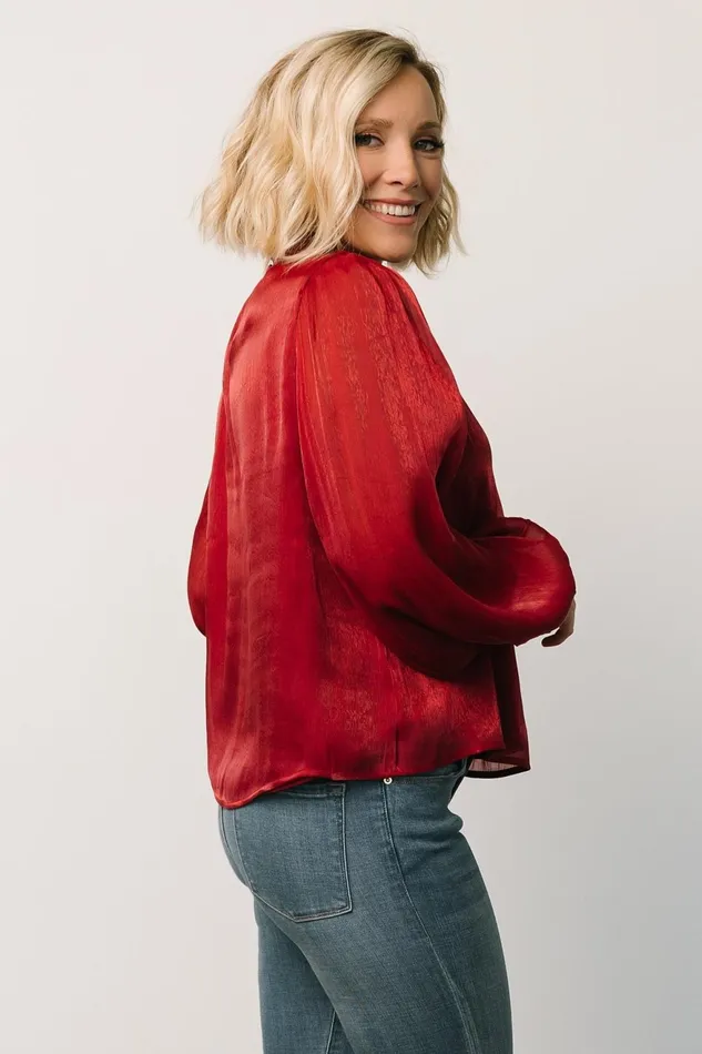 Women Blouses Shirts Baltic Born Willa Shimmer Top Wine