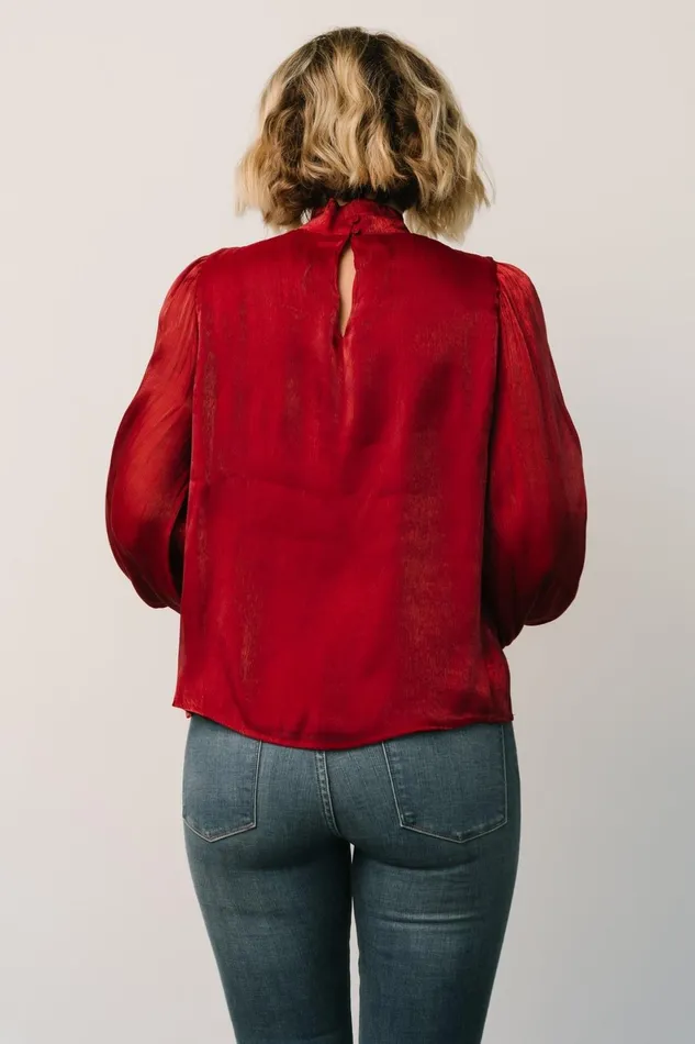 Women Blouses Shirts Baltic Born Willa Shimmer Top Wine