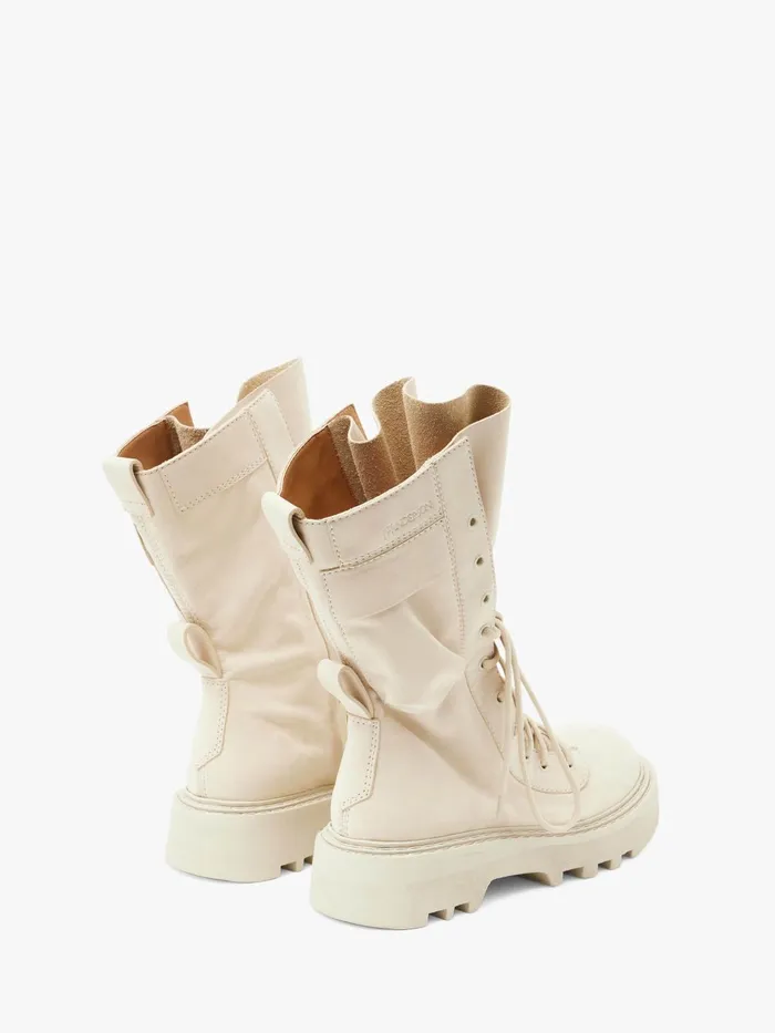 Women Boots JW Anderson COMBAT LEATHER BOOTS Off White Women Boots JW Anderson COMBAT LEATHER BOOTS Off White