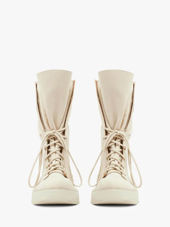 Women Boots JW Anderson COMBAT LEATHER BOOTS Off White Women Boots JW Anderson COMBAT LEATHER BOOTS Off White