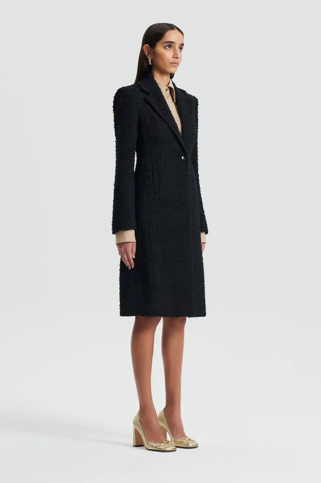 Women BOUCLE COAT BLACK Coats Scanlan Theodore Women BOUCLE COAT BLACK Coats Scanlan Theodore