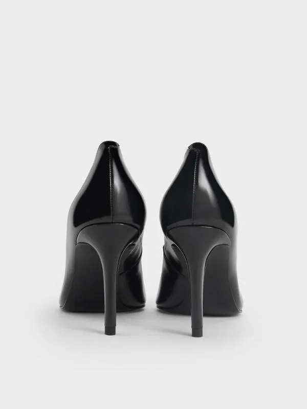 Women Bow PointedToe StilettoHeel Pumps 8211 Black Box CHARLES and KEITH Heels