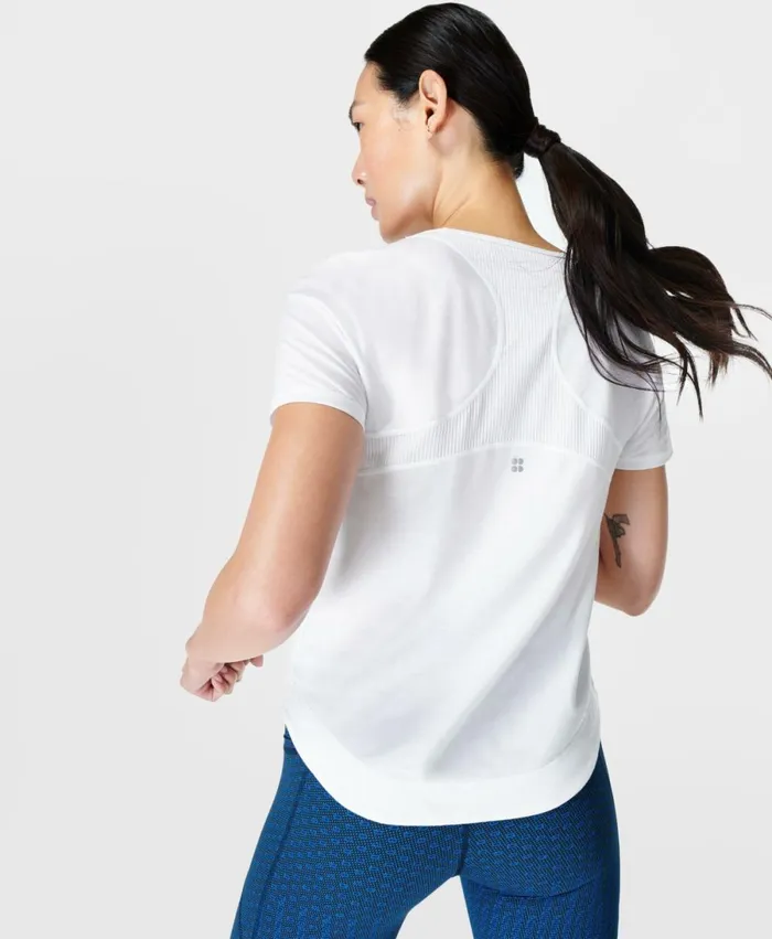 Women Breathe Easy Running TShirt White Sweaty Betty TShirts