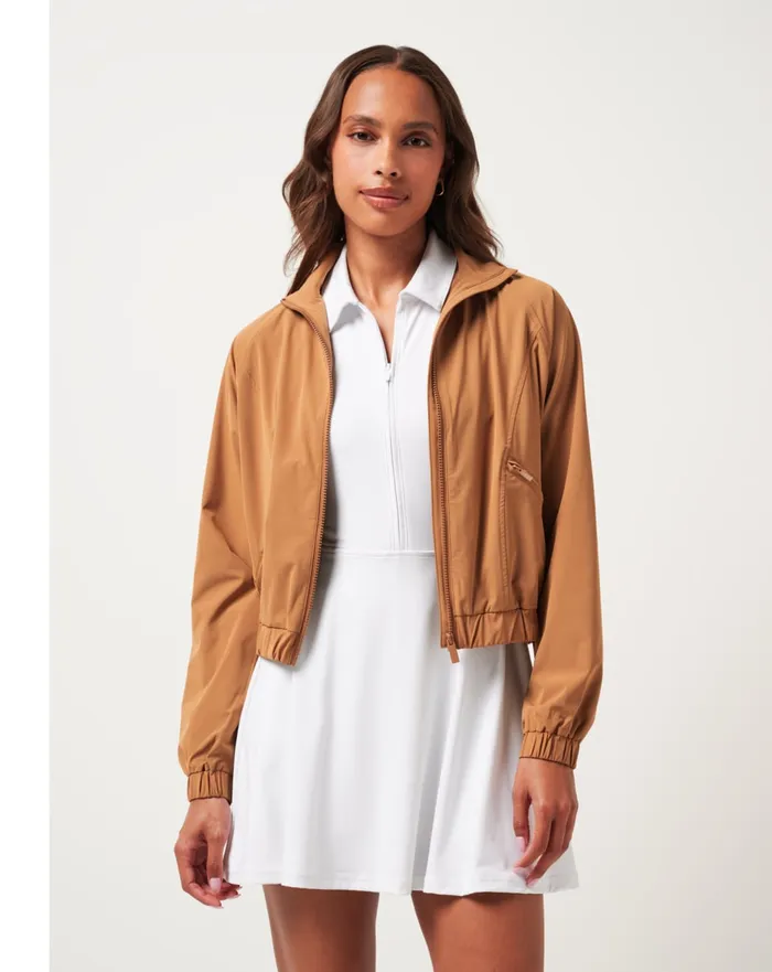 Women Breezeblend Collection TravisMathew TRAVEL DAY TECH WOVEN JACKET Chestnut Women Breezeblend Collection TravisMathew TRAVEL DAY TECH WOVEN JACKET Chestnut