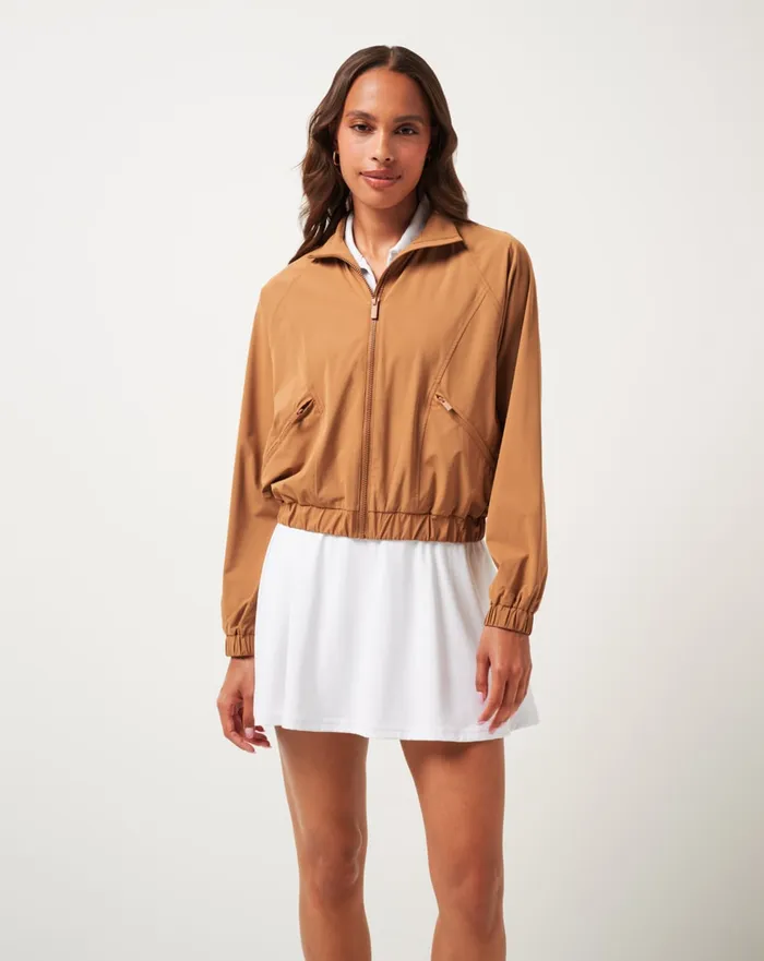 Women Breezeblend Collection TravisMathew TRAVEL DAY TECH WOVEN JACKET Chestnut Women Breezeblend Collection TravisMathew TRAVEL DAY TECH WOVEN JACKET Chestnut