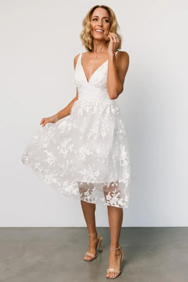 Women Bridal Baltic Born Dante Applique Midi Dress Off White Women Bridal Baltic Born Dante Applique Midi Dress Off White