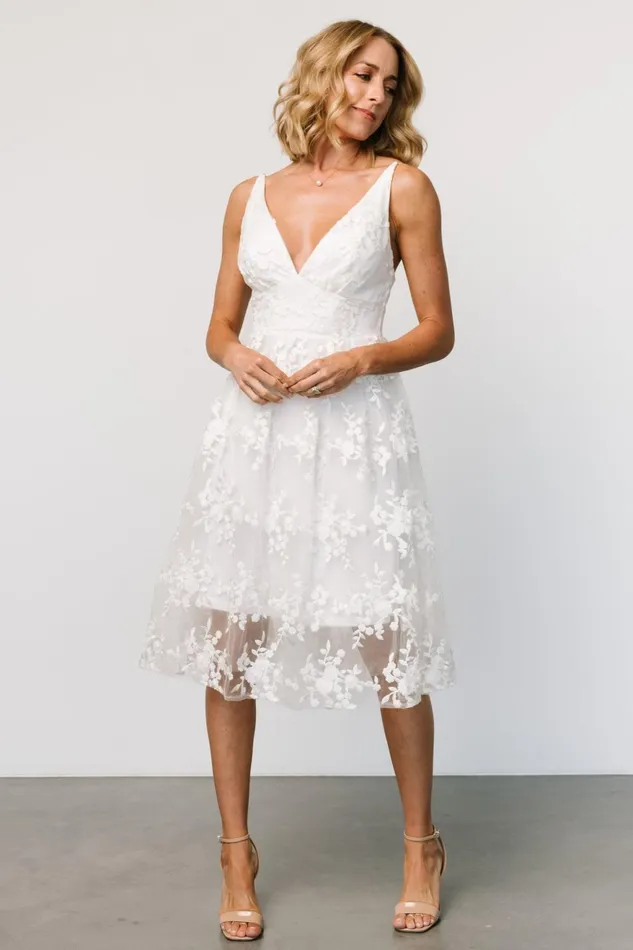 Women Bridal Baltic Born Dante Applique Midi Dress Off White Women Bridal Baltic Born Dante Applique Midi Dress Off White