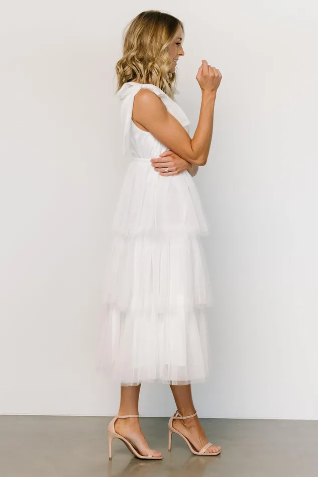 Women Bridal Baltic Born Tessa Tiered Tulle Tank Dress White Women Bridal Baltic Born Tessa Tiered Tulle Tank Dress White
