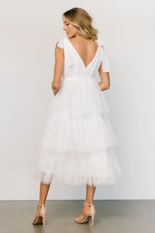 Women Bridal Baltic Born Tessa Tiered Tulle Tank Dress White Women Bridal Baltic Born Tessa Tiered Tulle Tank Dress White