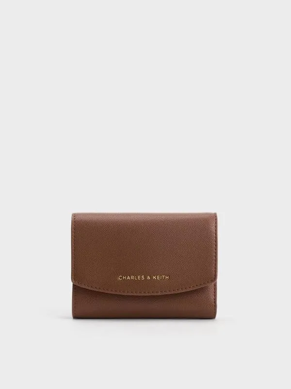 Women Briony Curved Flap Wallet 8211 Chocolate CHARLES and KEITH Small Wallets