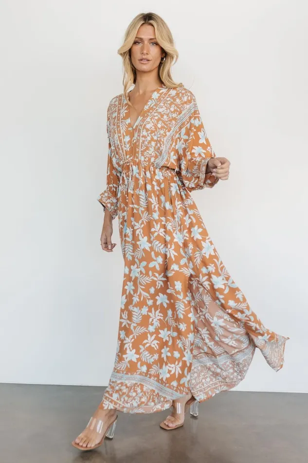 Women Bump Friendly Baltic Born Laken Maxi Dress Camel Multi Women Bump Friendly Baltic Born Laken Maxi Dress Camel Multi