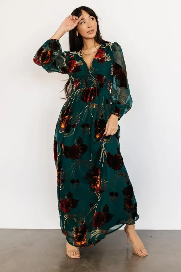 Women Bump Friendly Baltic Born Mikla Maxi Dress Jade Multi
